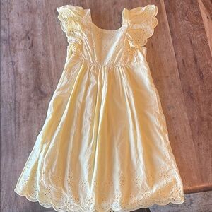 Yellow Eyelet Kids Dress
